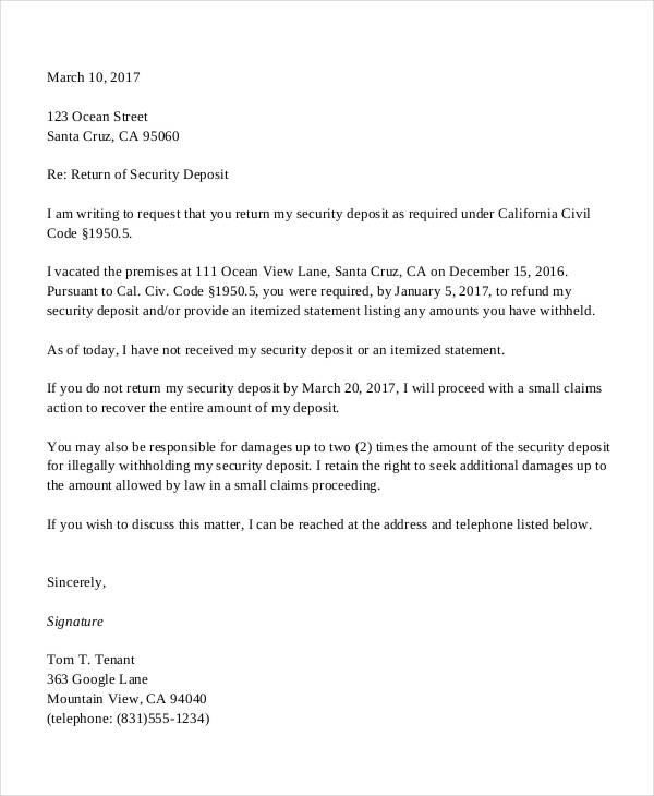 application letter for caution money refund from college